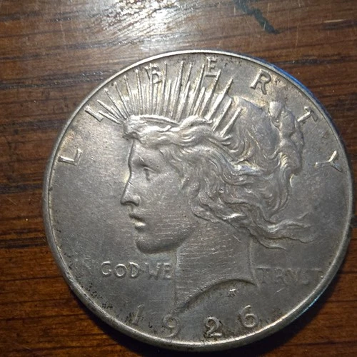 1926 Peace Dollar $1 Silver US Coin, Circulated, 0.9 Fineness, Business Strike