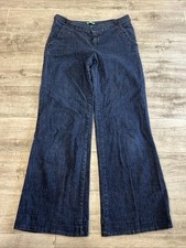 Lilly Pulitzer "Palm Beach Fit" Denim Wide Leg Pants Sz 4 Dark Wash