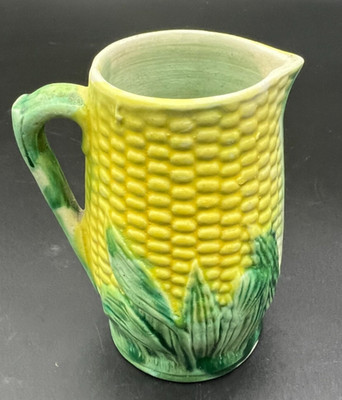Majolica Rustic Corn Cream Milk Pitcher Small