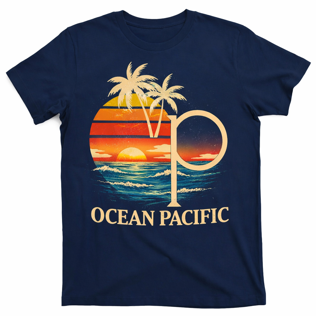 Jimmy'zシャツ life's a beach ocean pacific Ocean Pacific OP Surf Shirt, Vintage 80s Surf Tee, Retro Logo