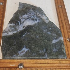 Green moss agate India. Beautiful color. 6" x 5 1/2" x 1/4" 10.1OZ