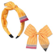 Yellow Pencil Bows Back To School Headbands Hair Clips Students Teachers