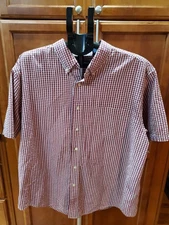 Route 66 Men's Red White Checkered Short Sleeved Shirt Sz XL