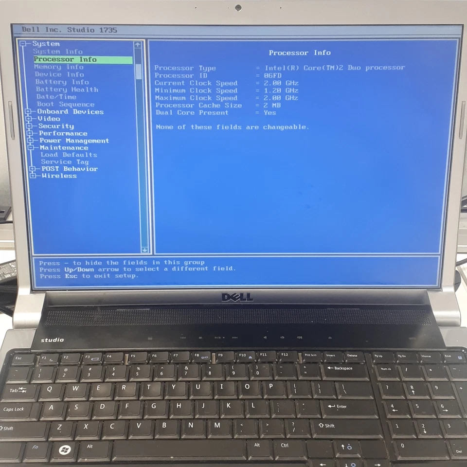 Dell Studio 1735 17" Laptop Core 2 Duo T5800 3GB RAM 320GB HDD Win Vista Home - Image 3 of 4