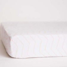 Pink Zig Zag Fitted Mini Crib Sheet - 100 Cotton Baby Bedding for Girl Nursery