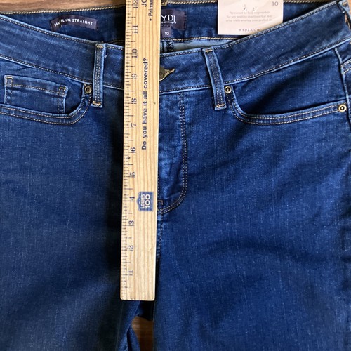 NYDJ Jeans Womens 10 Blue Marilyn Straight Leg Stretch Dark Wash Denim NEW - Picture 9 of 13