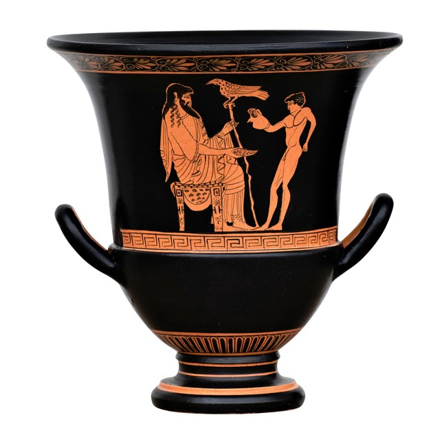 God Zeus and Ganymedes Vase Homosexual Love Ancient Greek Pottery