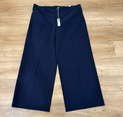 NWT Chico's Size 4/ 20 So Slimming Brigitte 180 Wide Leg Pull On Pants Navy