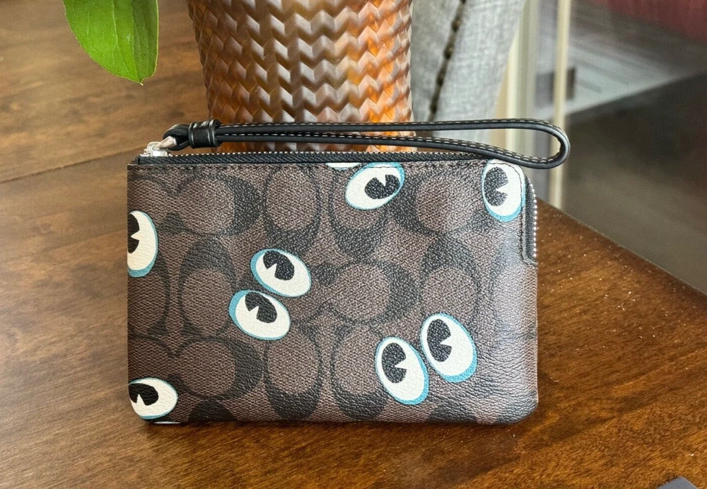 Polsino Coach Angolo Zip In Tela Firmato Occhi di Halloween CN005