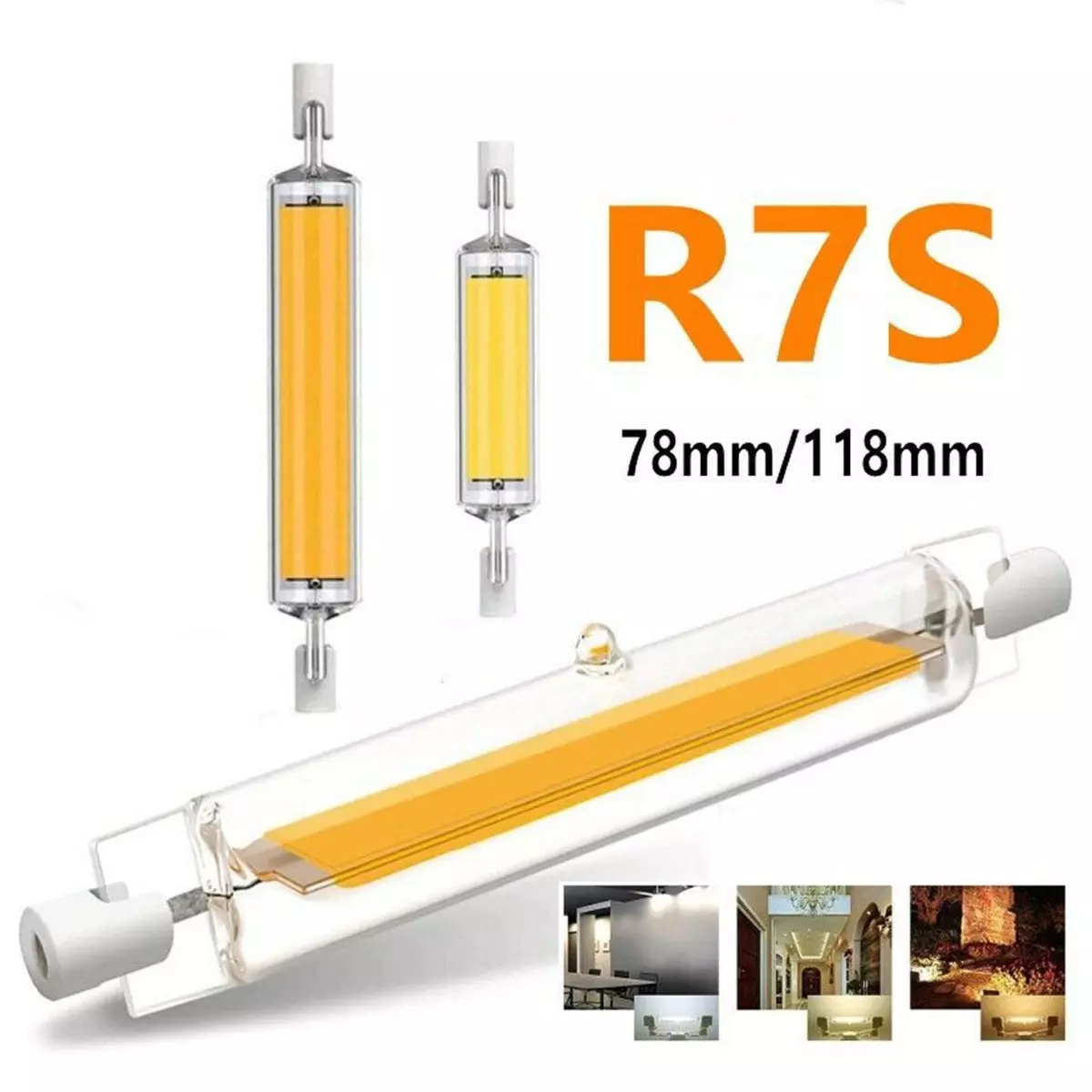 LED R7S 78mm 15W 30W High Powerful Spotlight 118mm 110V 220V COB-Lamp Bulb