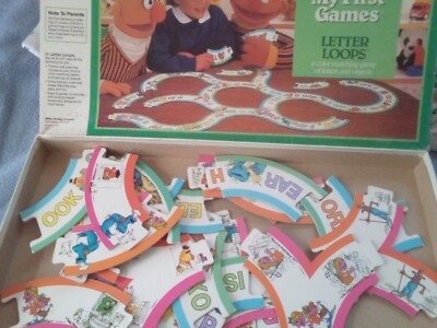 Vintage 1987 Sesame Street My First Games Letter Loops COMPLETE 24 Pieces