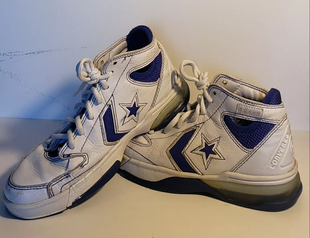 White and blue leather converse hotsell
