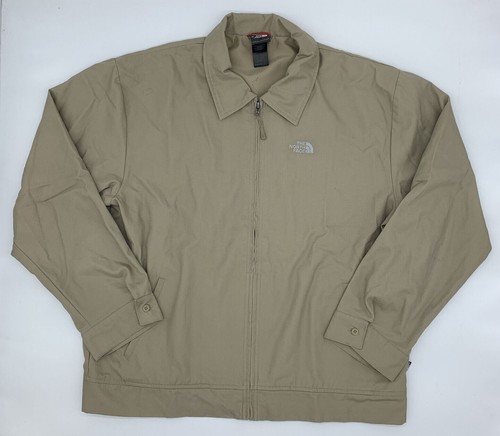 The North Face hellbraun khaki durchgehender Reißverschluss leichte Softshell Golfjacke Herren XL