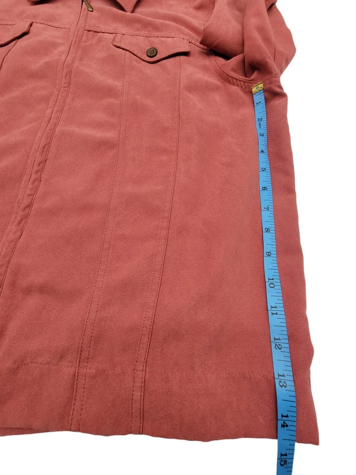 Alfred Dunner Jacket Womens Size 14 Red Coat Suede - Image 4 of 4