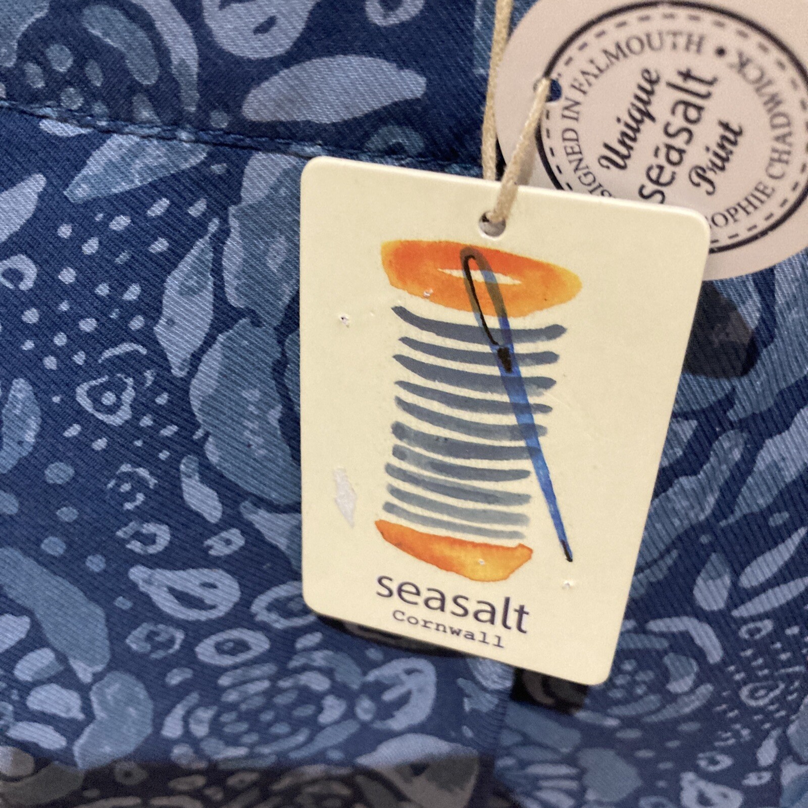 Seasalt Floral Print Cotton Blend "Krankan" Blue Skirt, Size 10 UK, BNWT 7