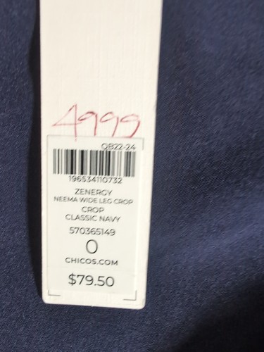 Chicos Zenergy Neema weites Bein kurze klassische marineblaue Hose Größe 4 - Bild 7 von 8