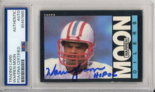 1985 TOPPS WARREN MOON SIGNED HOF ROOKIE RC CARD PSA DNA COA CERTIFIED AUTOGRAPH