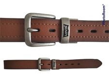 Levi's Boy's Brown Faux Leather Belt Size M 26-28 Silver Buckle
