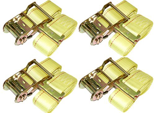 (4 Pack) 2” x 12’ E Track Ratchet Straps Ideal Enclosed Trailer Tie Down & Dry V