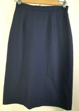 Vintage Dutchmaid Limited Skirt 8 Lined Navy Blue Straight Midi Solid Slit Work