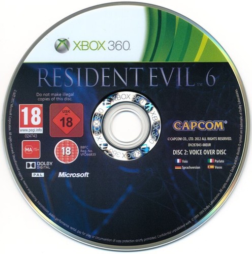 Resident Evil 6 – Xbox 360 – PAL – NUR DISC 2! (Voice over Disc)