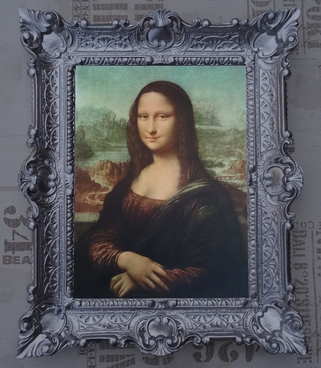 Painting Mona Lisa Picture with Frame BAROQUE Antique Look 56x46