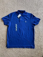 U.S. Polo Assn. Men's Standard Solid Blue Shirt Size  L