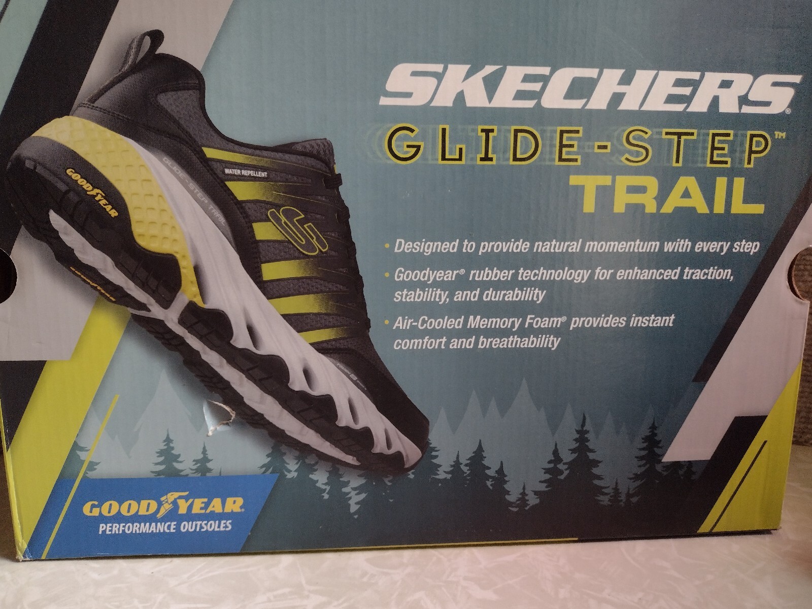 NIB, Skechers Mens Glide Step Trail Hiking Laceup Sneaker Oxford
