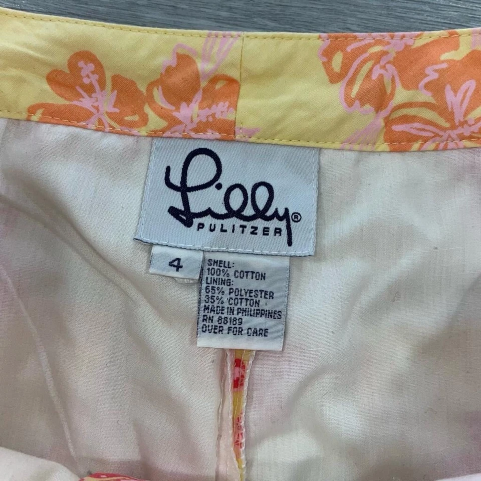 Pantalones recortados florales tropicales forrados pierna recta algodón Lilly Pulitzer para mujer 4 Foto 4 de 4