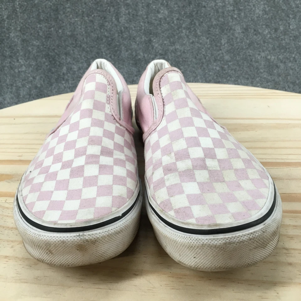 Vans Zapatos Juveniles 6.5 Cuadros Zapatillas Sin Cordones Rosa Lona Comodidad 721356 Foto 4 de 4