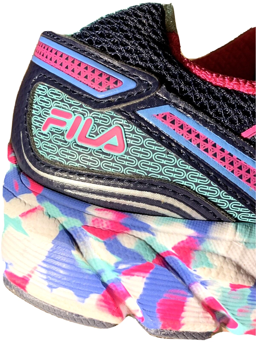 FILA Running Shoes Size 4.5 Multicolor Lace Up EUC Pink Black