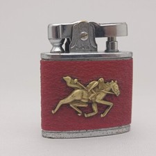 KING Super Lighter Petrol Polo Brass Ornament Vintage Rare Excellent Working