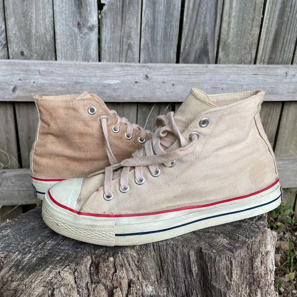 Zapatos de baloncesto Bob Cousy raros de colección años 50 crema de caña alta talla 8 para hombre Foto 2 de 4