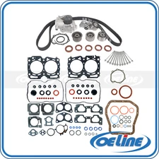 Full Head Gasket Bolts Set Timing Belt Kit Water Pump for 00-05 Subaru 2.5L