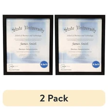 (2 pack) Mainstays 8.5x11 Document Picture Frame, Black,Wood,Modern,Rectangle