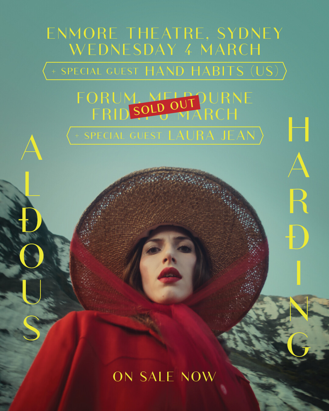 Hand Habits 2020 Australia Concert Tour Poster - Indie Folk Music