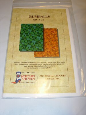 CRAFTS UNCUT SEWING PATTERN FABRIC QUILT GUMBALLS 60X72 FAST EASY BLOCKS COLOR