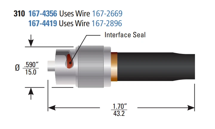 RI 310 Series Plug Kit Connector to SMA Female Plug Cable 167-4356 8142 - Image 2 of 4