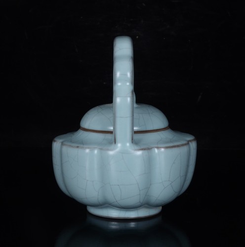 5“ Old Chinese Song dynasty Ru Kiln celadon Lifting beam teapot - Bild 4 von 9