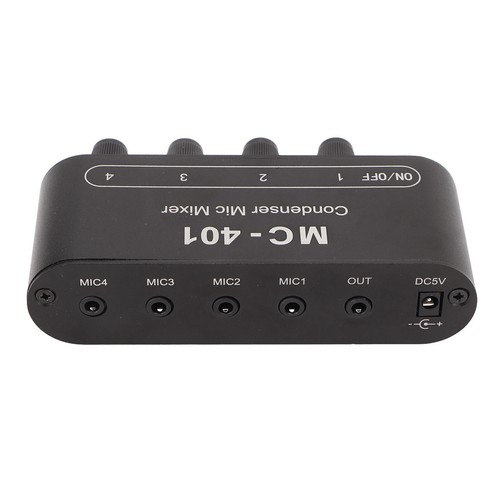 Condenser Mic Mixer DC 5V 4 In 1 Out Mic Mixer 3.5mm Stereo Small Portable