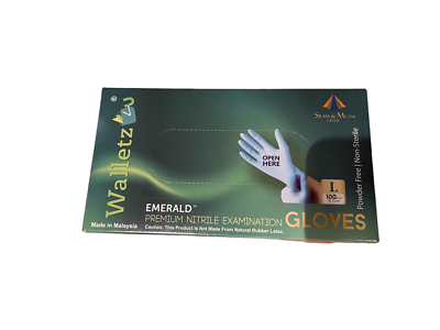 Disposable Emerald Nitrile Exam Gloves, Powder Free, 3mm 400