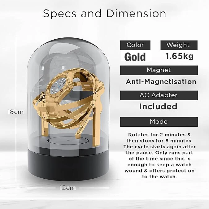 Automatischer Uhrenbeweger Shaker Leiser Motor 3 Rotationsmodus Uhr Turner Box - Bild 2 von 4