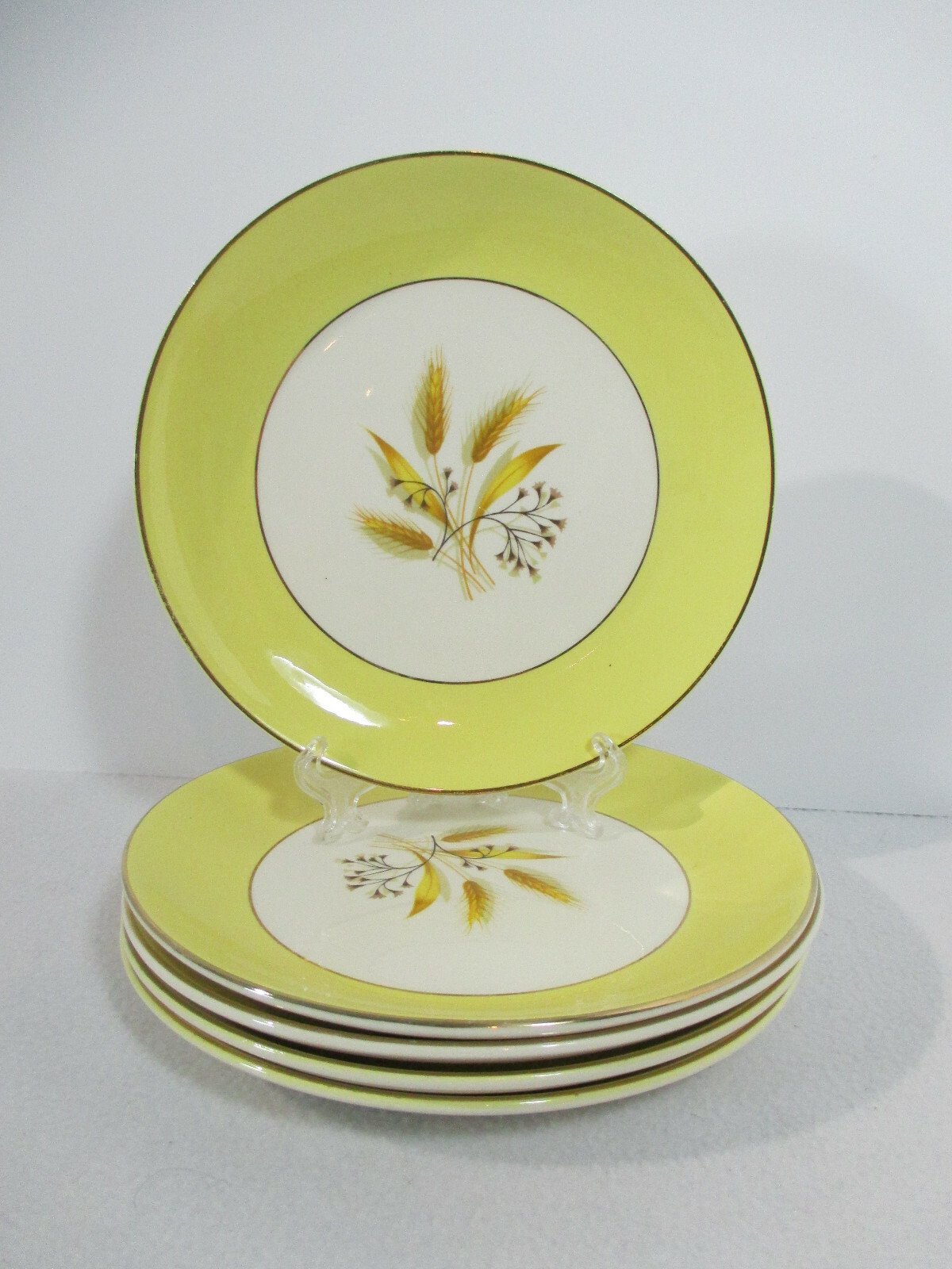 Salad Plates Century Service Autumn Gold Dinnerware Vtg Ceramic Yellow