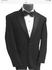 Men's Calvin Klein Black Tuxedo Jacket Two Button with Satin Notch Lapels