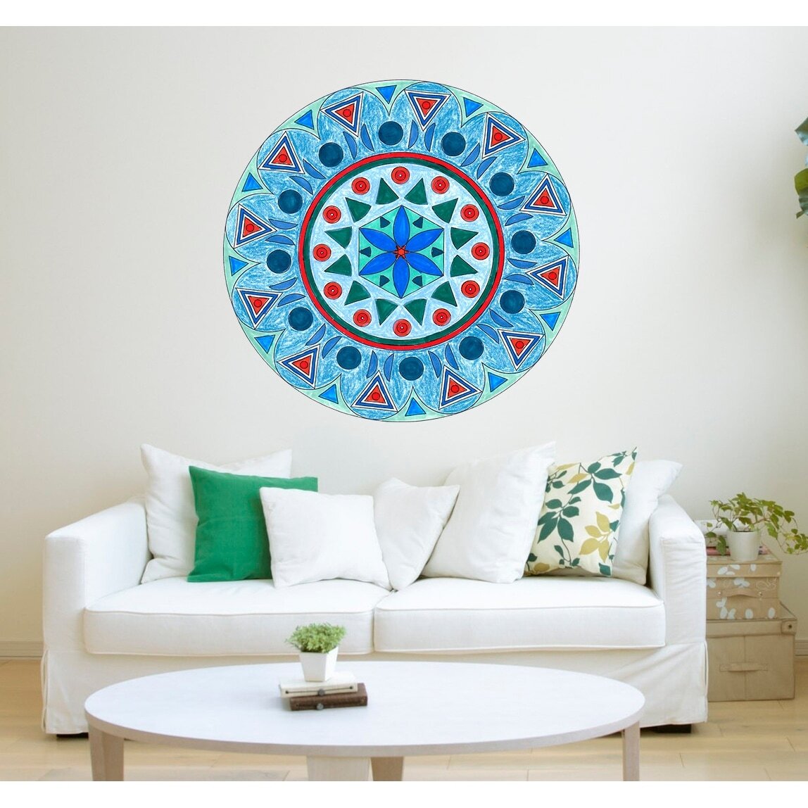 Hand drawn Mandala Wall Decal, Hand drawn Mandala Wall
