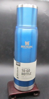 NEW Stanley Adventure To-Go Stainless Steel Bottle 1.1qt/1L Blue Glow NEW