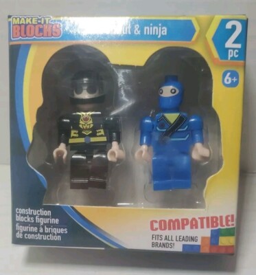 2018 Make It Blocks Ninja and Astronaut Construction Blocks Figures In Box NIB