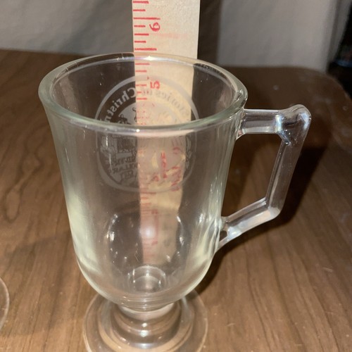 2 SILVER DOLLAR CITY STORIES OF CHRISTMAS ETCHED SOUVENIR PEDESTAL GLASS MUG CUP - Picture 5 of 5