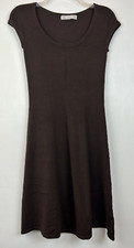 Zara Womans Dress M Cap Sleeve Tunic Sweater Brown Rayon Blend
