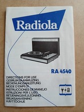 mode d'emploi de l'électrophone RADIOLA RA450 1970